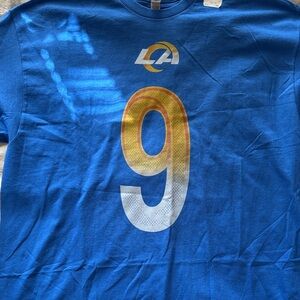 Gildan Blue Tee with Gold and White Number